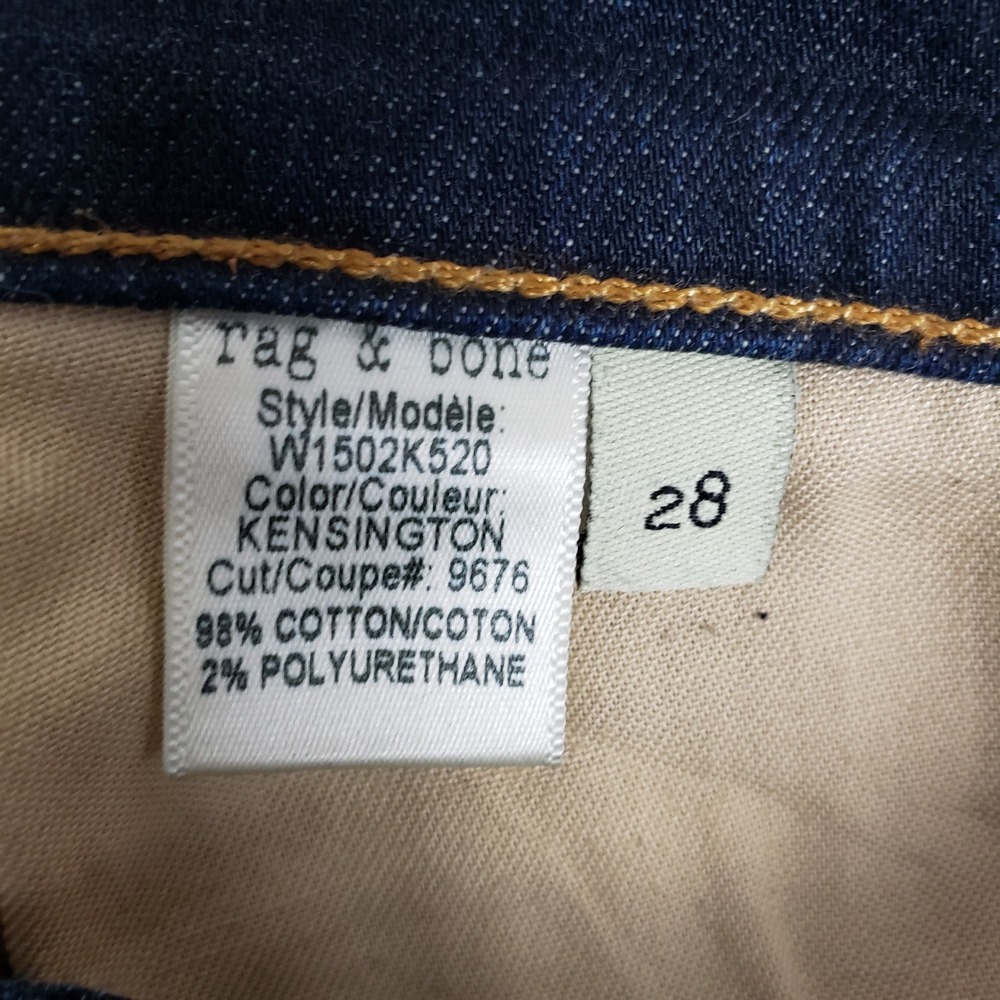 Rag & Bone Size 28 Kensington Skinny Jeans Dark Wash Denim Classic Capsule Chic - Picture 9 of 9